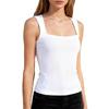 2026 Nuova T-shirt Estiva Quadrata Senza Maniche da Donna Europea e Americana - Top Casual Comodo