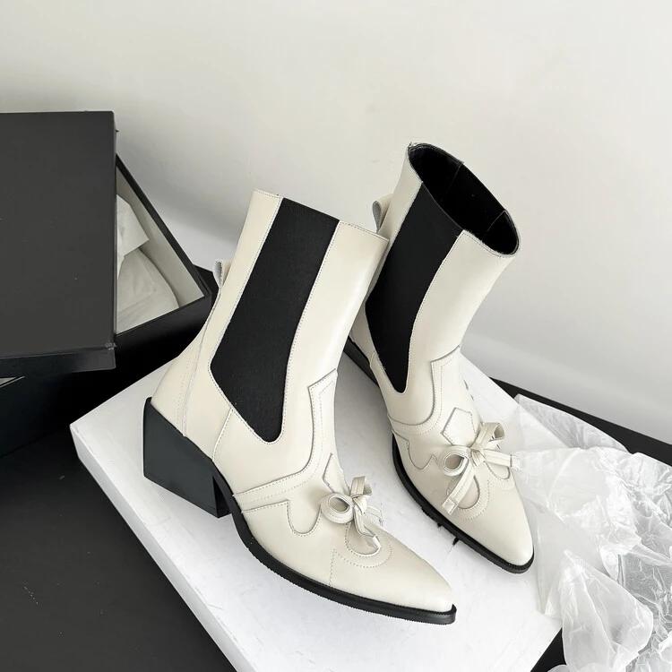 Fashion European American Low Leather Crazy Horse Combat Casual Boots Women's Retro Fashion Commuting Shopping Chelsea Short Boots 44