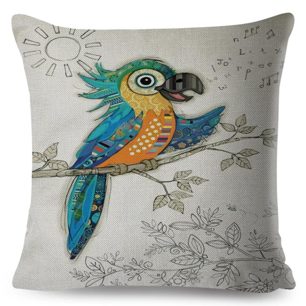 Nordic Style Cartoon Monkey Dog Cat Rabbit Cushion Cover Decor Children Drawing Animal Pillow Case for Sofa Home Car Pillowcase