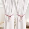2Pcs Pearl Curtain Tiebacks, Curtain Pearl Tiebacks, Decorative Fixings, Rope Curtain Tiebacks No Punch Adjustable Pull-Outs