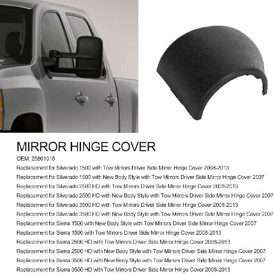 Driver Side Door Mirror Cover,Car Trailer Tow Mirror Hinge Cover,Door Side Mirror Hinge Cover 25861018 Replacement Compatible Compatible for