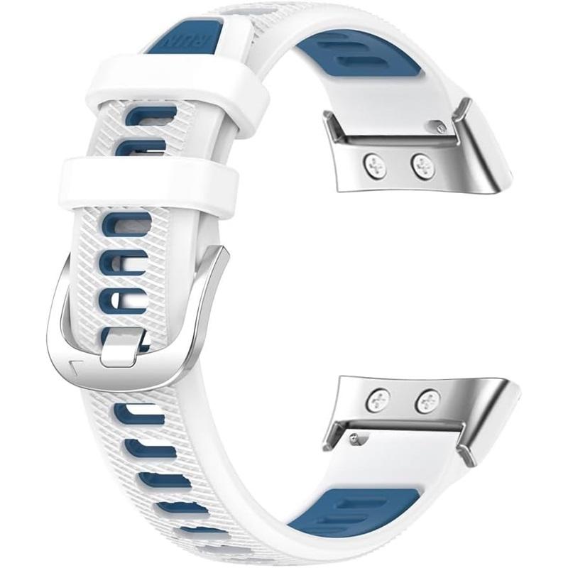 Silicone Strap for Garmin Swim 2 Watch Band for Garmin Forerunner 45 45s Replace Band Bracelet Two Tone Belt, Metal Connectors