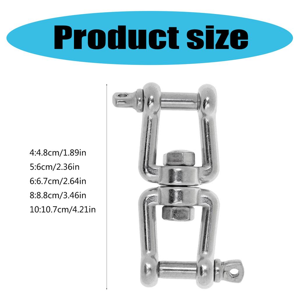 Marine Grade Steel Anchor Swivel Shackle with Double Swivel Jaw Designs Corrosions Resistant Chain Connector for Boats