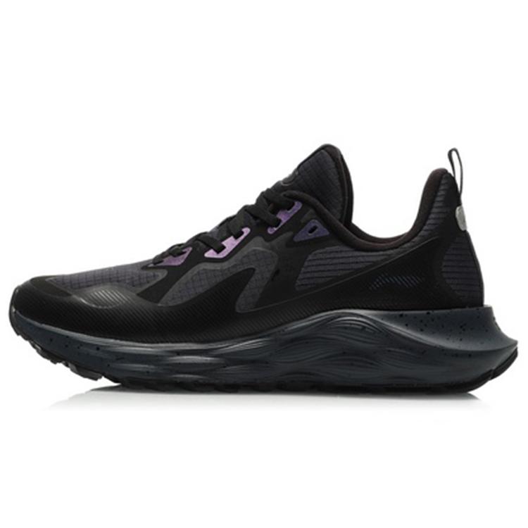 New LiNing Cloud Shield Cushioning Anti Slip And Wear Resistant Low Top Running Shoes Men's Black ARHQ143-2