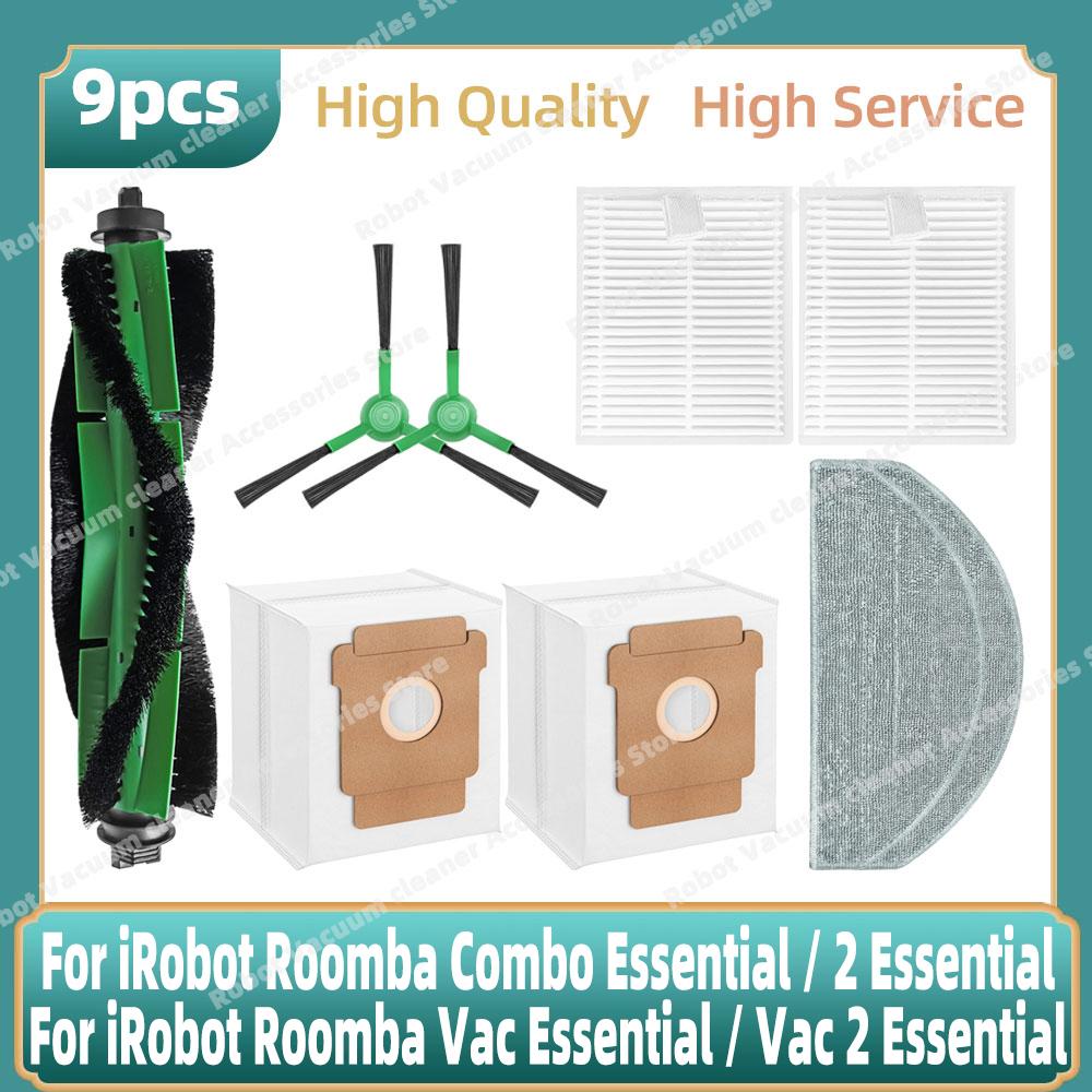Compatible For iRobot Roomba 105 Combo, Roomba Combo Essential / 2 Essential Main Side Brush Hepa Filter Mop Dust Bag Parts