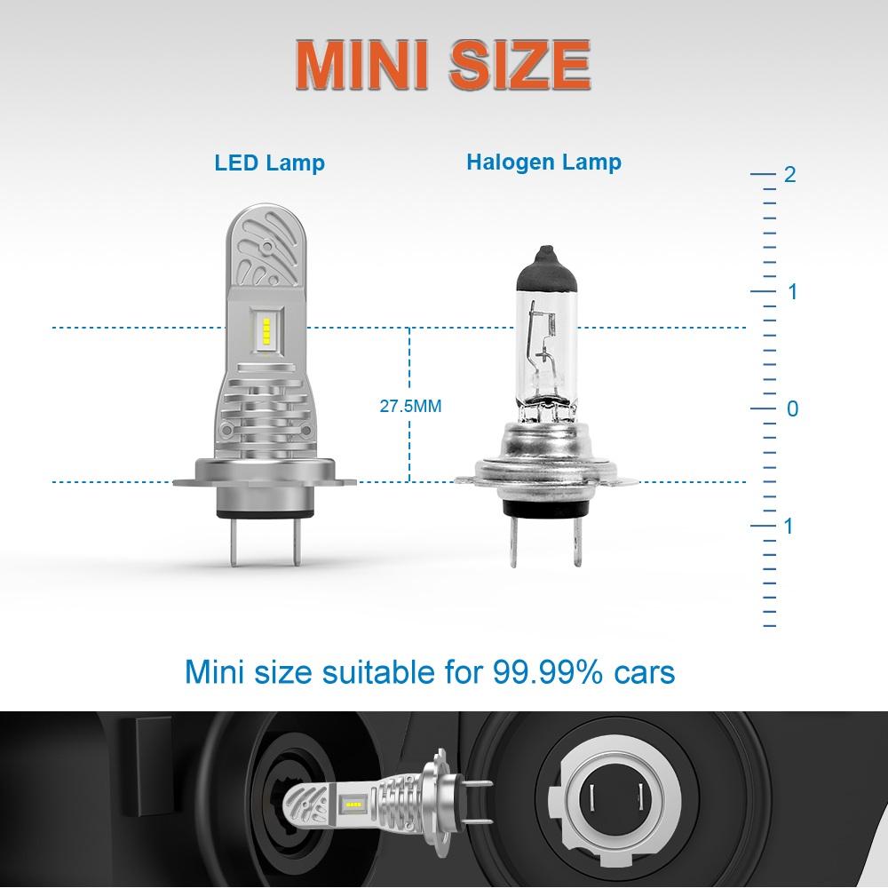 2 buc Mini H7 LED Bec pentru faruri 12 V Lămpi cu LED H7 1:1 far pentru mașină Plug & Play Faruri de ceață automate