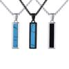Fashion Retro Geometric Natural Stone Pendant Necklace, Blue Stone Stainless Steel Necklace, Minimalist Vintage Jewelry for Men