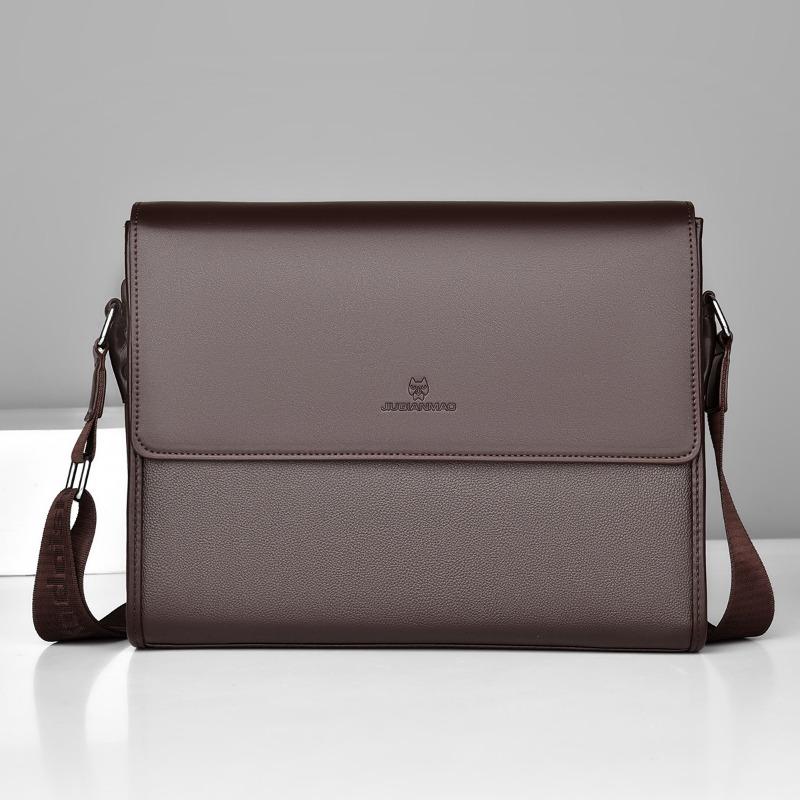 New lychee pattern shoulder bag crossbody men's bag business diagonal backpack briefcase