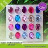 10x14MM Oval Acrylic Gem Stickers, 20 Pcs for Kids' DIY Craft
