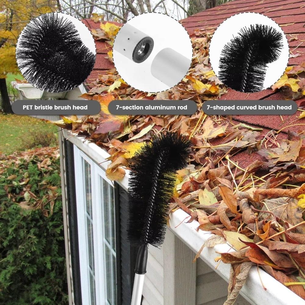 Bendable Head Roof Gutter Cleaner Extendable Balcony Gutter Brush  Roof Maintenance