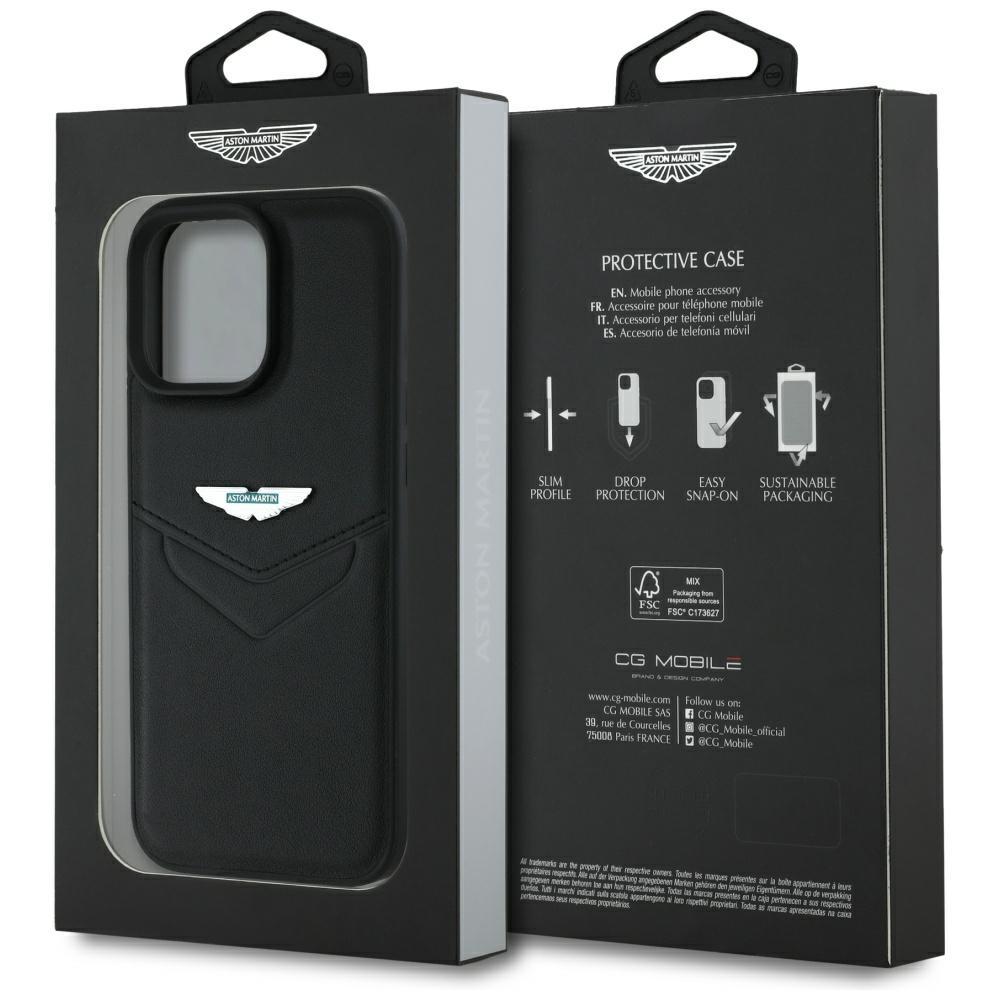 Aston Martin Hc Leather Victory Design Case For iPhone 16 Pro Black