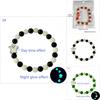 Halloween Ghost Lightup Glass Beaded Bracelet For Festival Celebrations