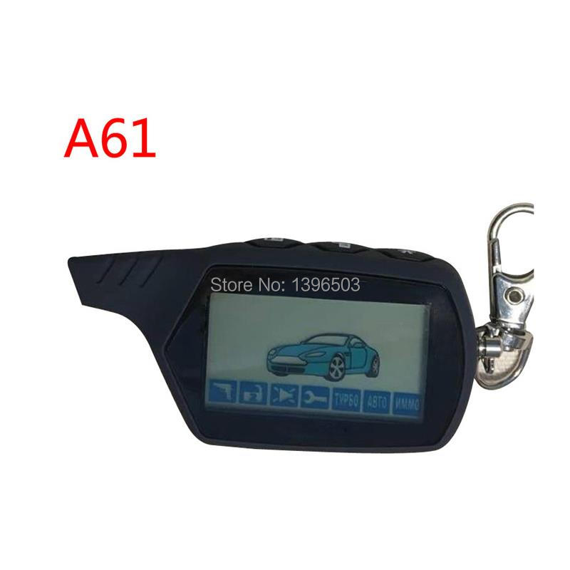 2-way A61 LCD Remote Control Keychain for Key Chain StarLine A61 Two Way Car Alarm System Russian 2-way Alarm Fob Auto-start