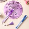 Handheld Hand Fan With Tassel Magnetic Folding Fan For Women Vintaged Shape Paper Fan For Weddings And Decorations