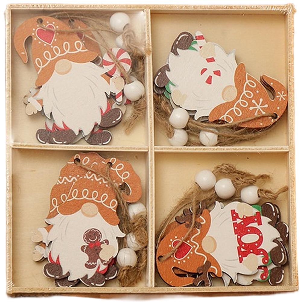 Engraved Holiday Decor Faceless Tree Pendants Christmas Celebration 14*14*2cm Minimalist Design For Christmas Tree
