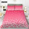 Leopard Print Duvet Cover Set Pink Girly Chic Cheetah Print Bedding Set for Boy Teen Polyester Wild Animal Theme Comforter Cover Three Piece Set