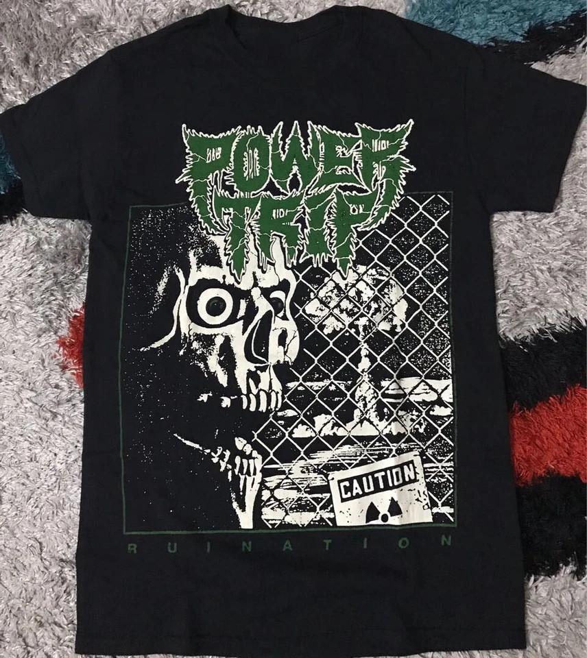 Vtg Power Trip Band Tour Concert Heavy Cotton Black All Size Unisex Shirt KK107 L