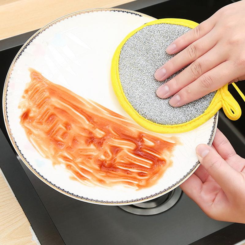 5Pcs Double Side Dishwashing Sponge Dish Washing Brush Pan Pot Dish Wash Sponges Household Cleaning Kitchen Tools