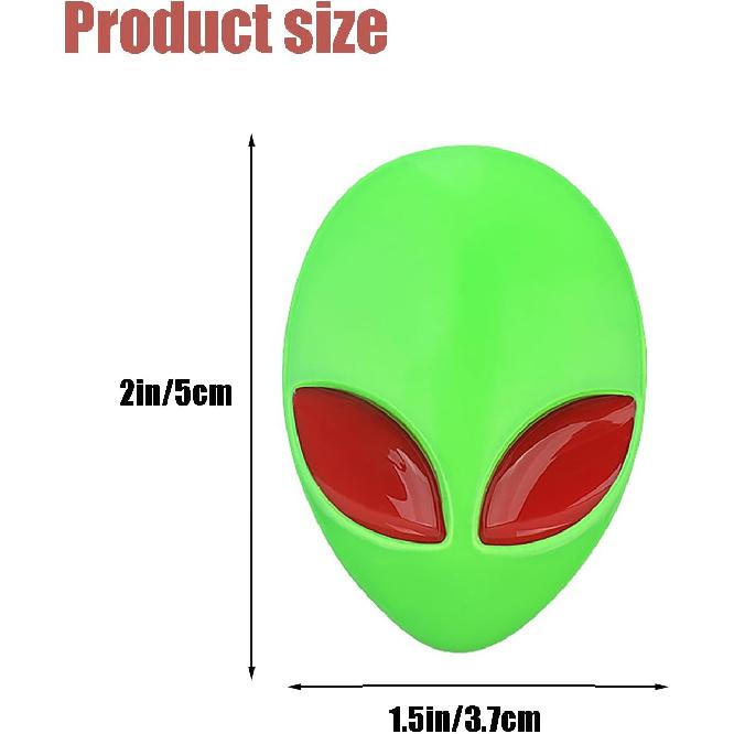 

Alien Badge Metal Stickers,3D Space Alien Waterproof Sticker,Sticker for Car,Refrigerator,Notebook,TV, Window,Any Smooth Surface, Set of 6