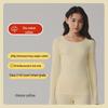 Women's Thickened Pure Cotton Antibacterial Round Neck Slim Fit Warm Base Layer Top