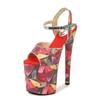 Fashion Unisex 20cm Metal Thin High Heels Platform Sandals Ankle Strap Shoes Woman Pumps SUMMER Peep Toe Stilettos Zapatos Mujer