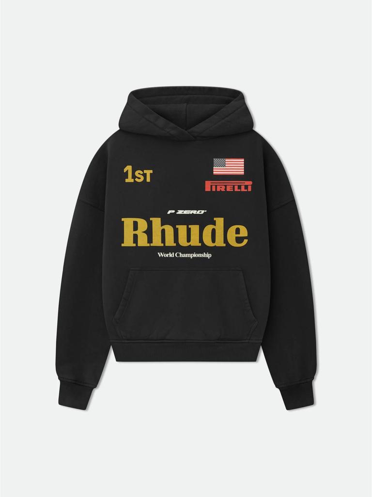 25SS RHUDE Geometric Hooded Sweatshirt - Men's Trendy European & American Style Jacket