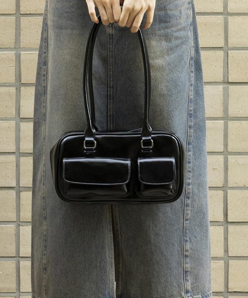 Euggen Flap Pocket Baguette Bag_Black
