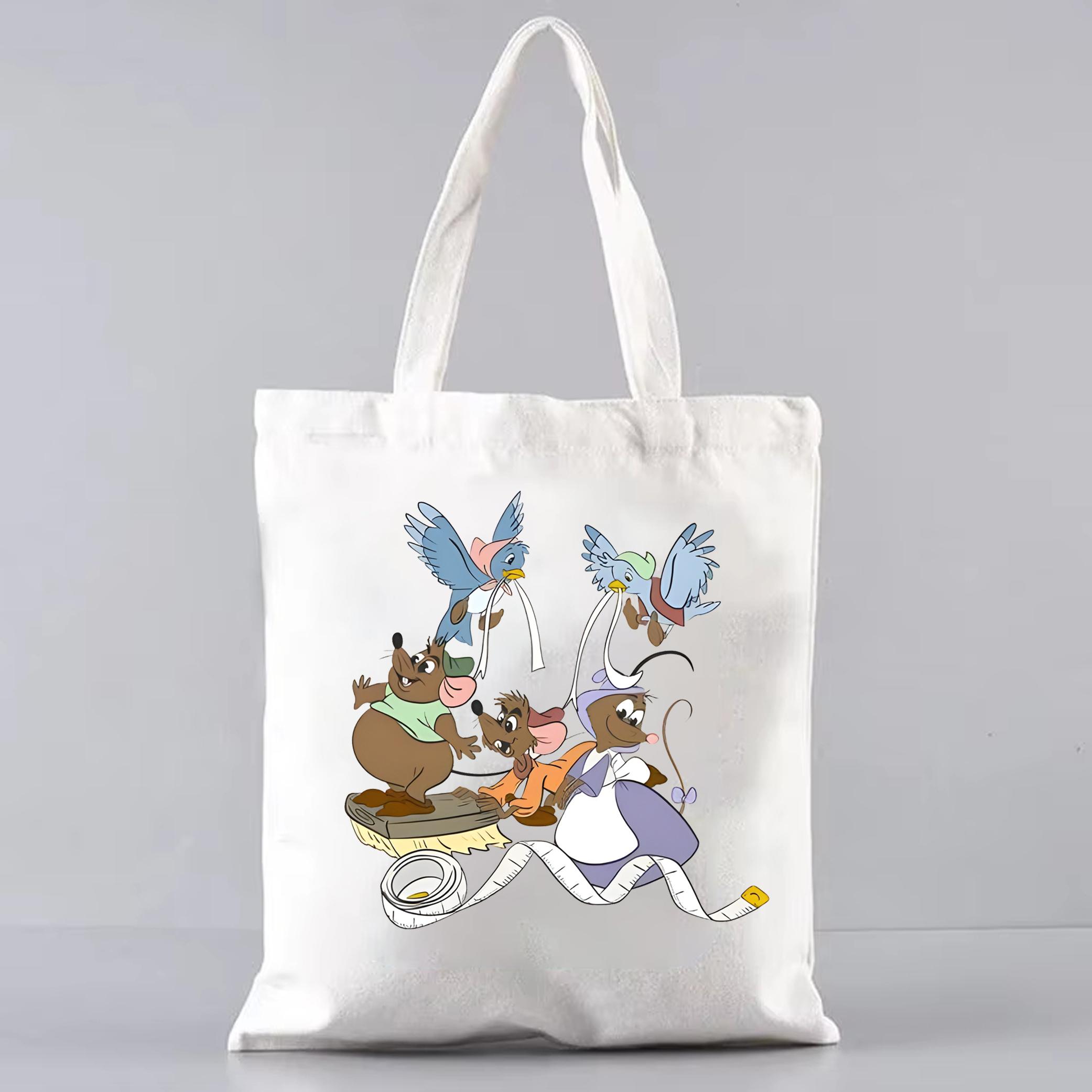 

Графическая сумка-тоут Сумка-тоут «Принцесса» Женская сумка-тоут «Золушка» с принтом «Харадзюку» Сумка через плечо Холщовая сумка WHITE