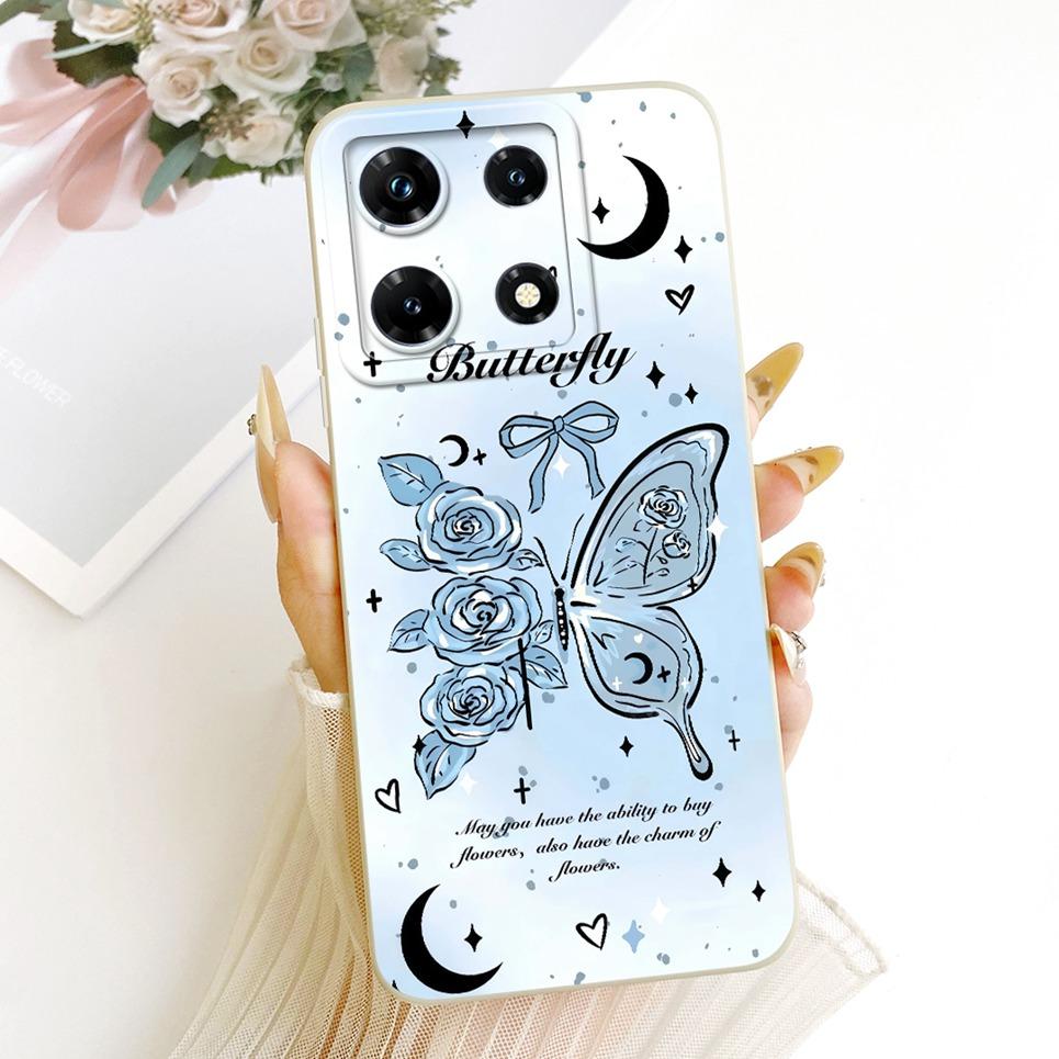 Für Infinix Note 30 Pro 30i Note30 30VIP Handyhülle Schleifenmuster Blume Schmetterling Mädchenhaft Rückabdeckung Silikon Weiche Hülle