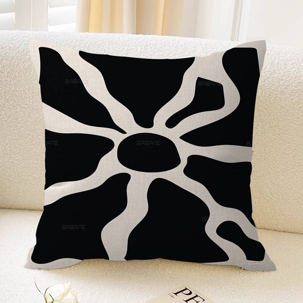 Modern Beige And Black Flower Cushion Cover Car Throw Pillow Case For Sofa Car Christmas Gift xcm xcm