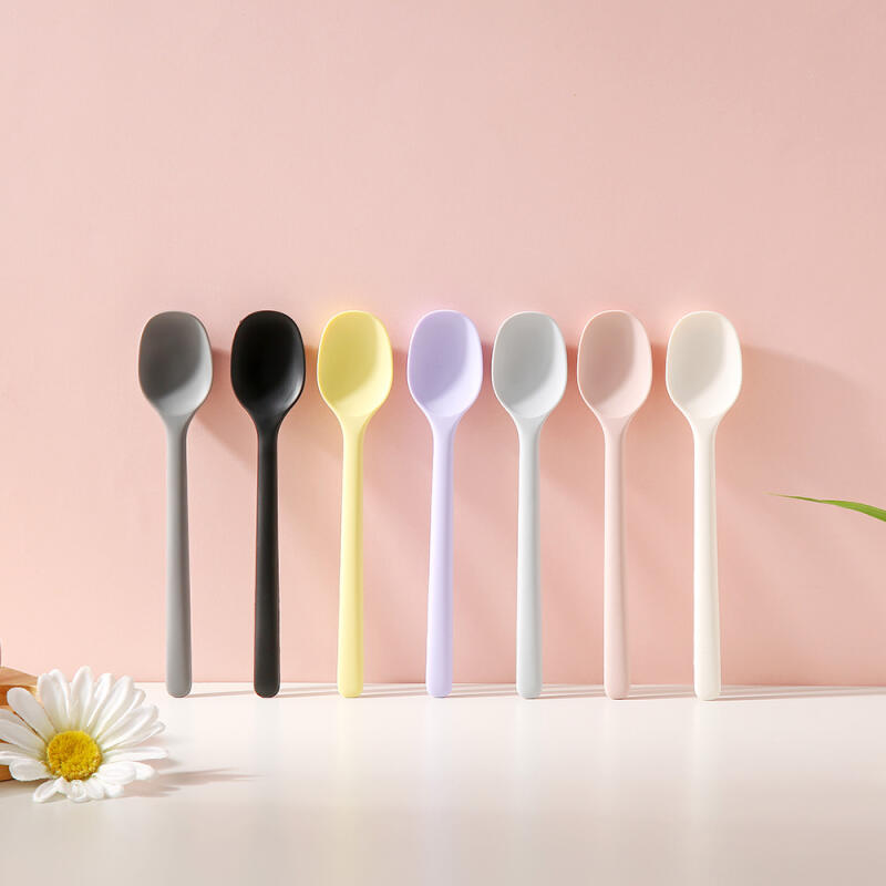 Easysilly Sweet Square Silicone Dessert Spoon Light gray