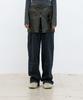 Kueoumeon Washed Double Knee Denim Pants (Washed Charcoal)