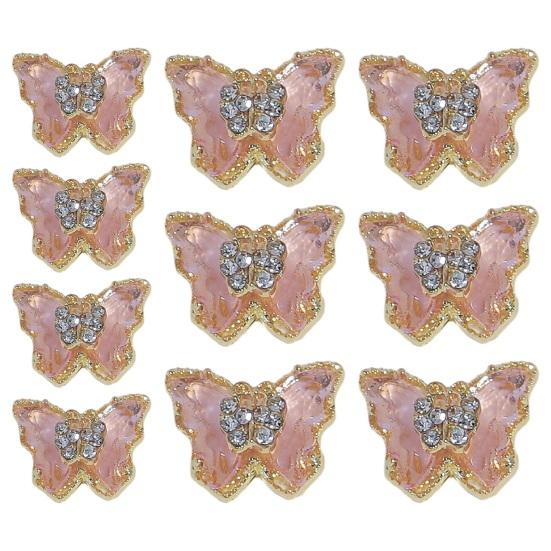 10ks Motýlí šperky na nehty Dvouvrstvé třpytivé drahokamy Poutavé ozdoby na nehty Dámské doplňky