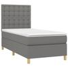 VidaXL Lit à sommier tapissier avec matelas Gris foncé 90x200 cm Tissu - Modèle 3142626