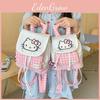 Checkered Drawstring Pattern Handheld Flip Cover Backpack Children