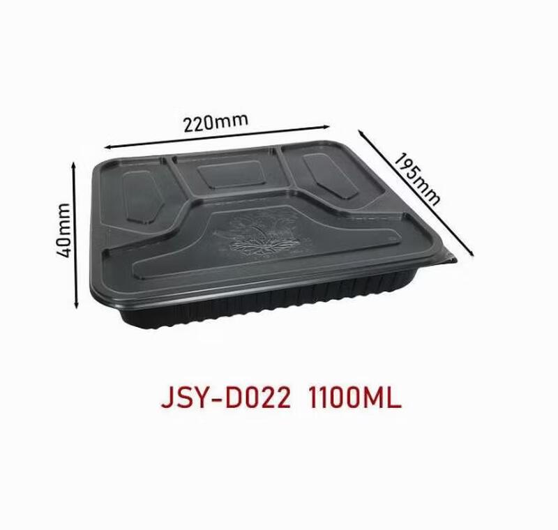 Rectangular 4-Compartment Disposable Food Containers