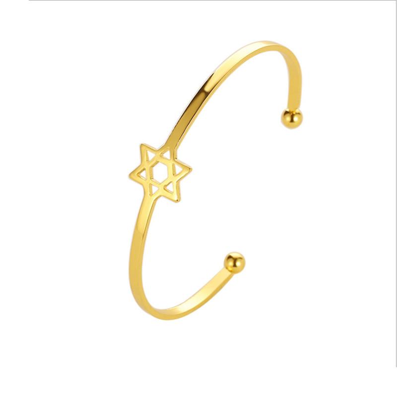 

Модные унисекс-подарки, ювелирные изделия, мода для женщин, корейские аксессуары на день рождения с половинкой в виде шестиконечной звезды золотой