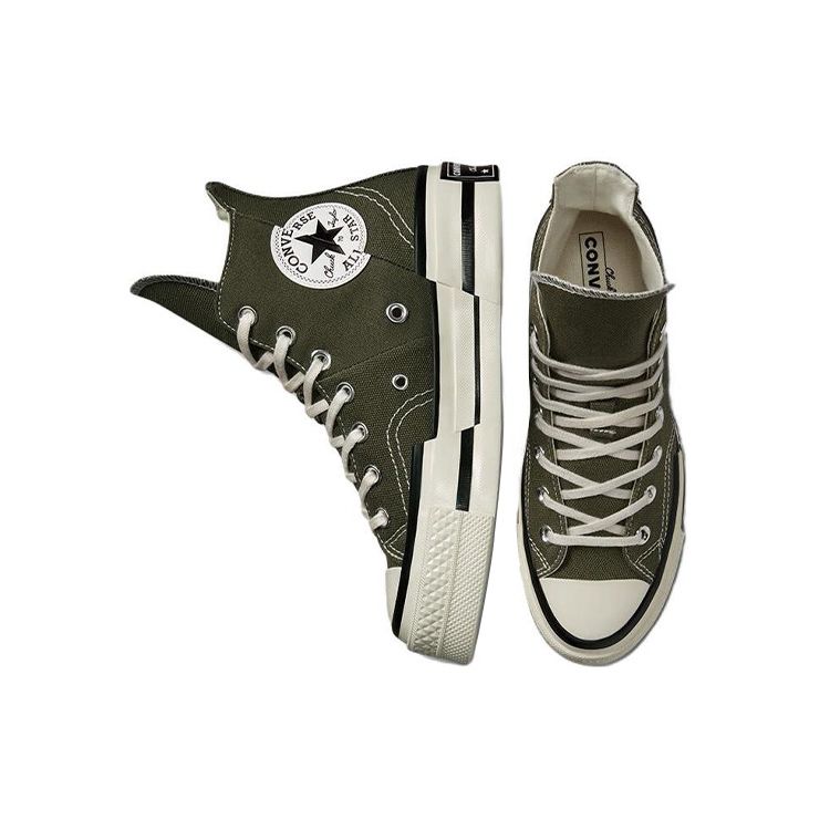 Converse Chuck 70 Plus High Utility Egret Unisex Sneakers Green Black A01362C