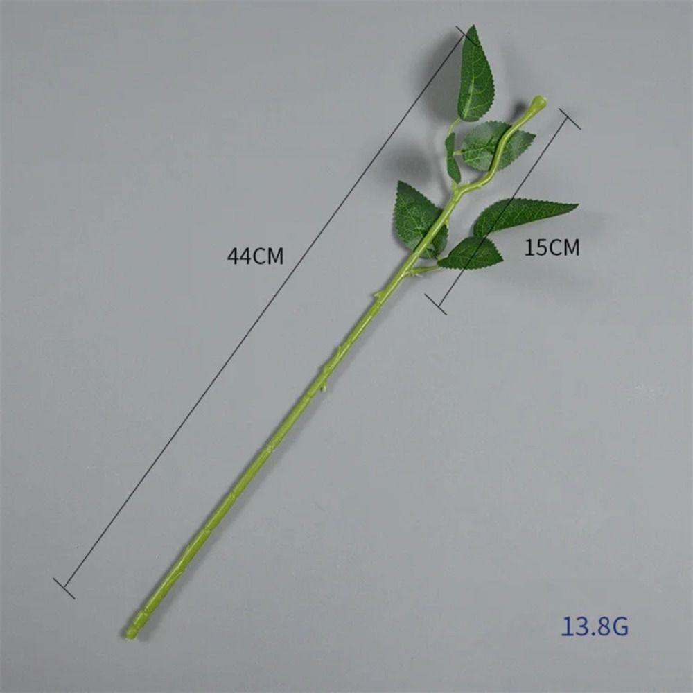 10Pcs Home Decor Flowers Stick Rod with Artificial Leaves Rose Flowers Head Decoration