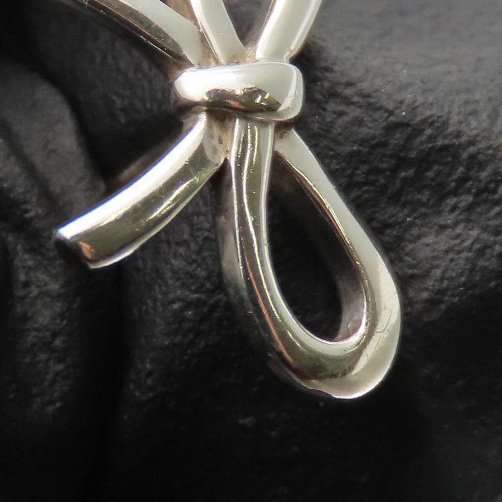 Used TIFFANY&Co. Pierce Ribbon Bow Silver925 1.4g Silver Accessories