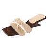 Square Head Temperament Slope Heel One Word Fluffy Slippers Women Wear Autumn Fashion Retro Casual High Heel Muse Slippers Tide