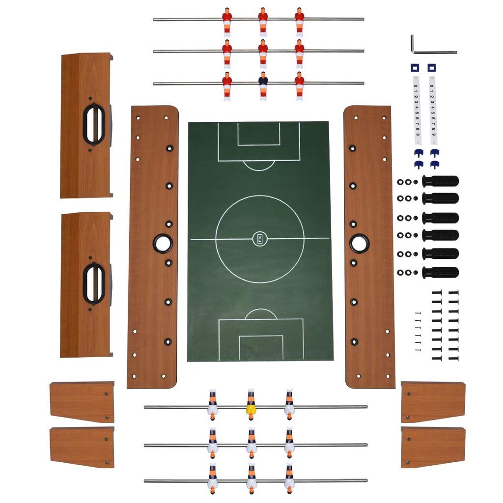 GYMAX Tischfußball Fußball Analoges Brett Tischfußball Echter Spieler Tischplatte Eltern und Bester Freund Spiel, Brett, Spiel, Spiel, Kompakt, Fußball, Spiel,