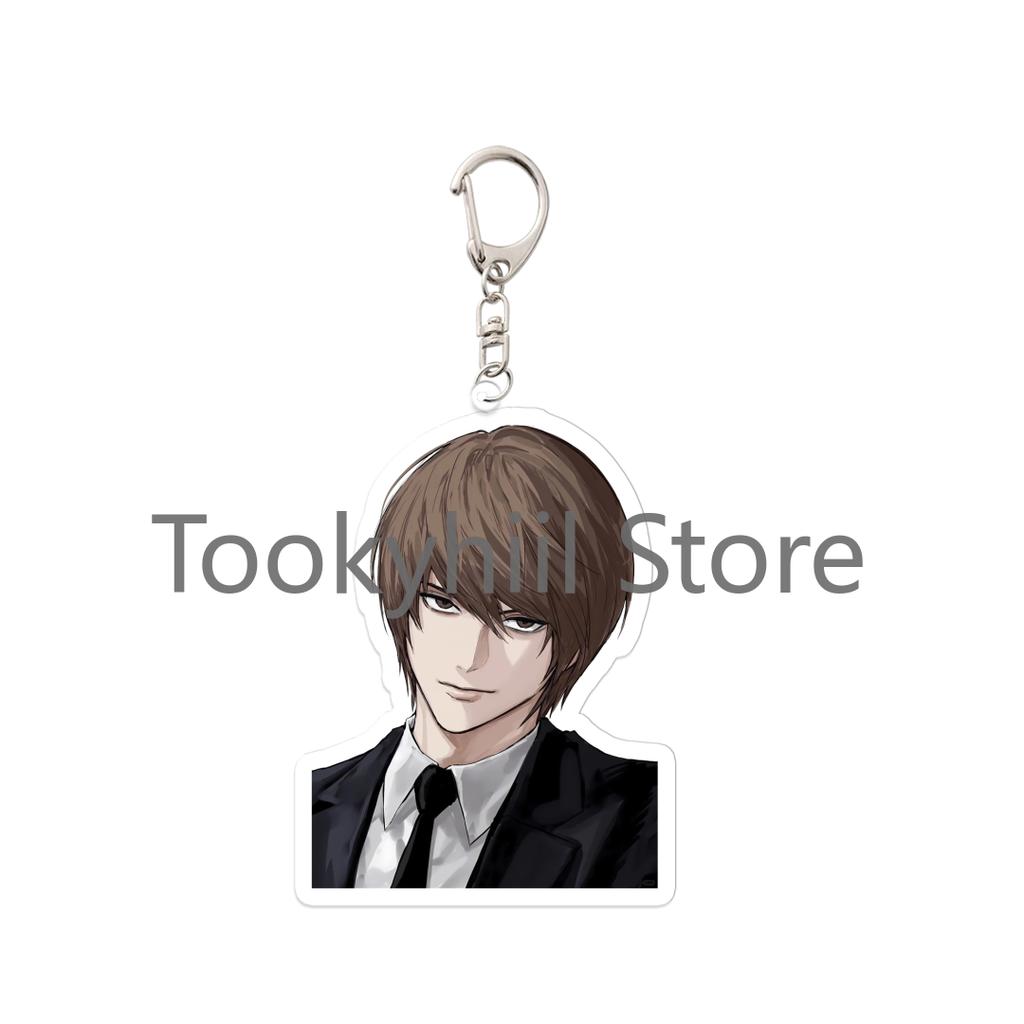 Death Note Keychain L Misa Amane Anime Cartoon Game Jewelry Fashion Figure Yagami Light Transparent Acrylic Ornaments Girl Gift