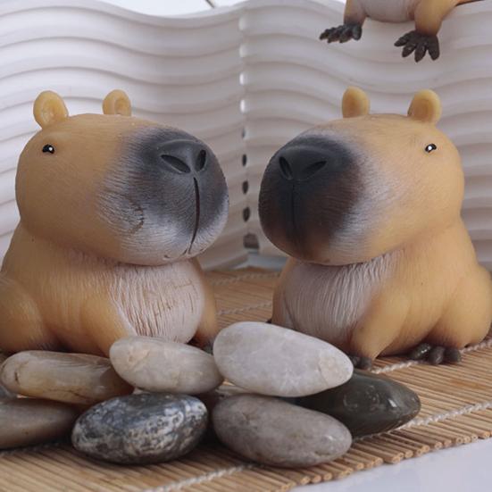 Capybara Squeeze Toy Slow Rebound Soft TPR Stress Anxiety Relief Portable Kids Teens Adults Animal Squishes Sensory Fidget Toy
