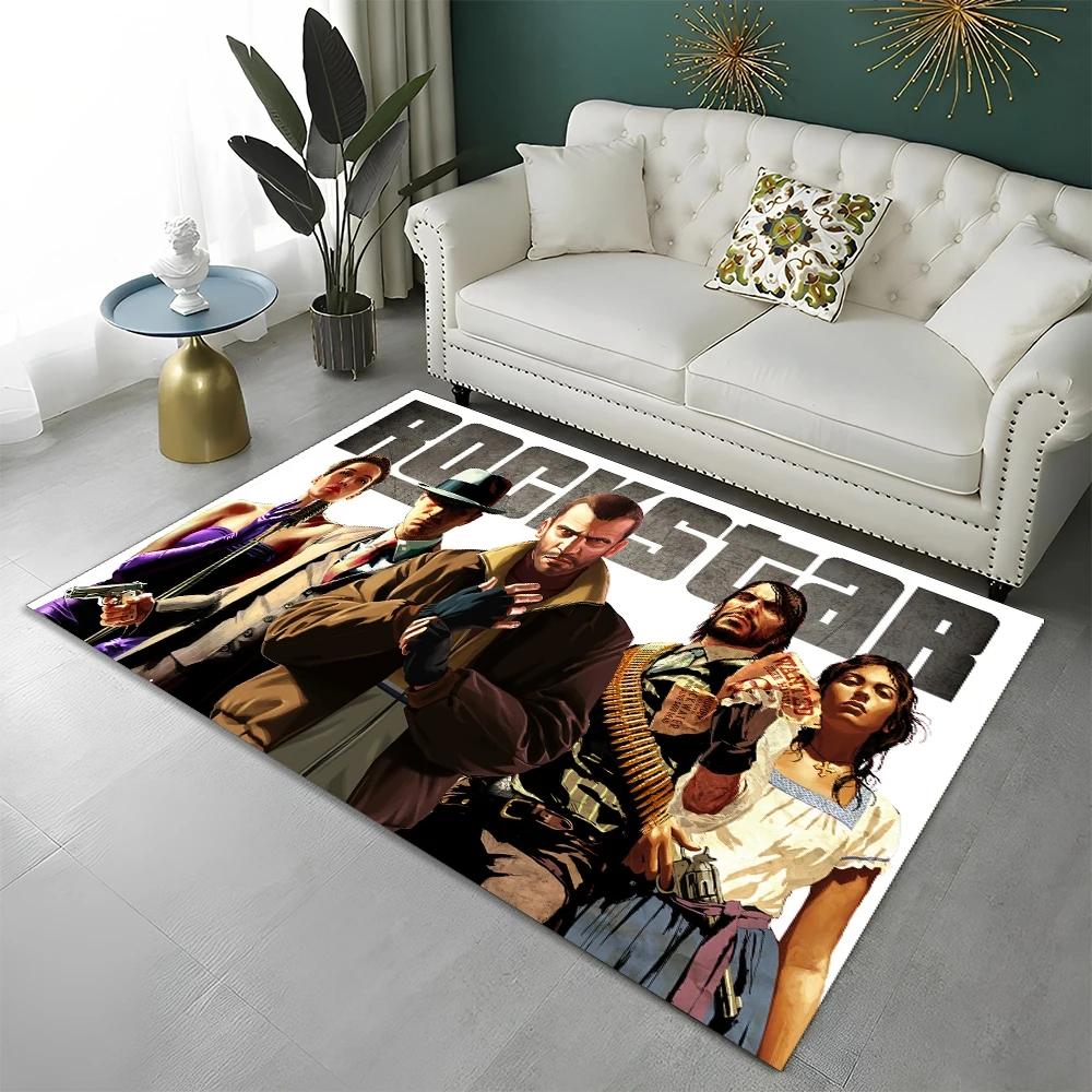 GTA Grand Theft Auto Spiele Gamer Teppich Teppich für Zuhause Wohnzimmer Schlafzimmer Sofa Fußmatte Dekor Kinderbereich Teppich Rutschfeste Bodenmatte