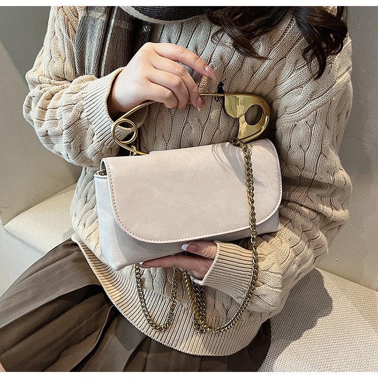 New Fashion Paperclip Design Tote Bag for Women Trendy Texture Shoulder Handbag CLE