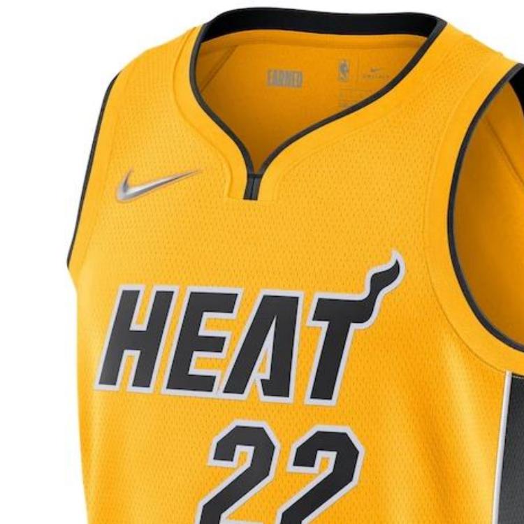Nike NBA Miami Heat Jimmy Butler No. 22 Swingman Jersey Men Tops Yellow CN9934-717