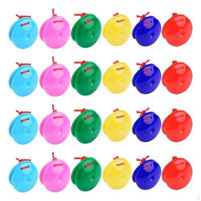 24x Finger Kastagnetten Percussion, Instrument Entwicklung Spielzeug, Musikalische Rhythmus Spielzeug Bunte