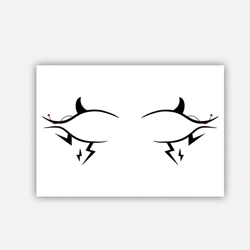 

Premium Sense Simple Dark Halloween Demon Lightning Makeup Face Sticker Tattoo Sticker 10*7