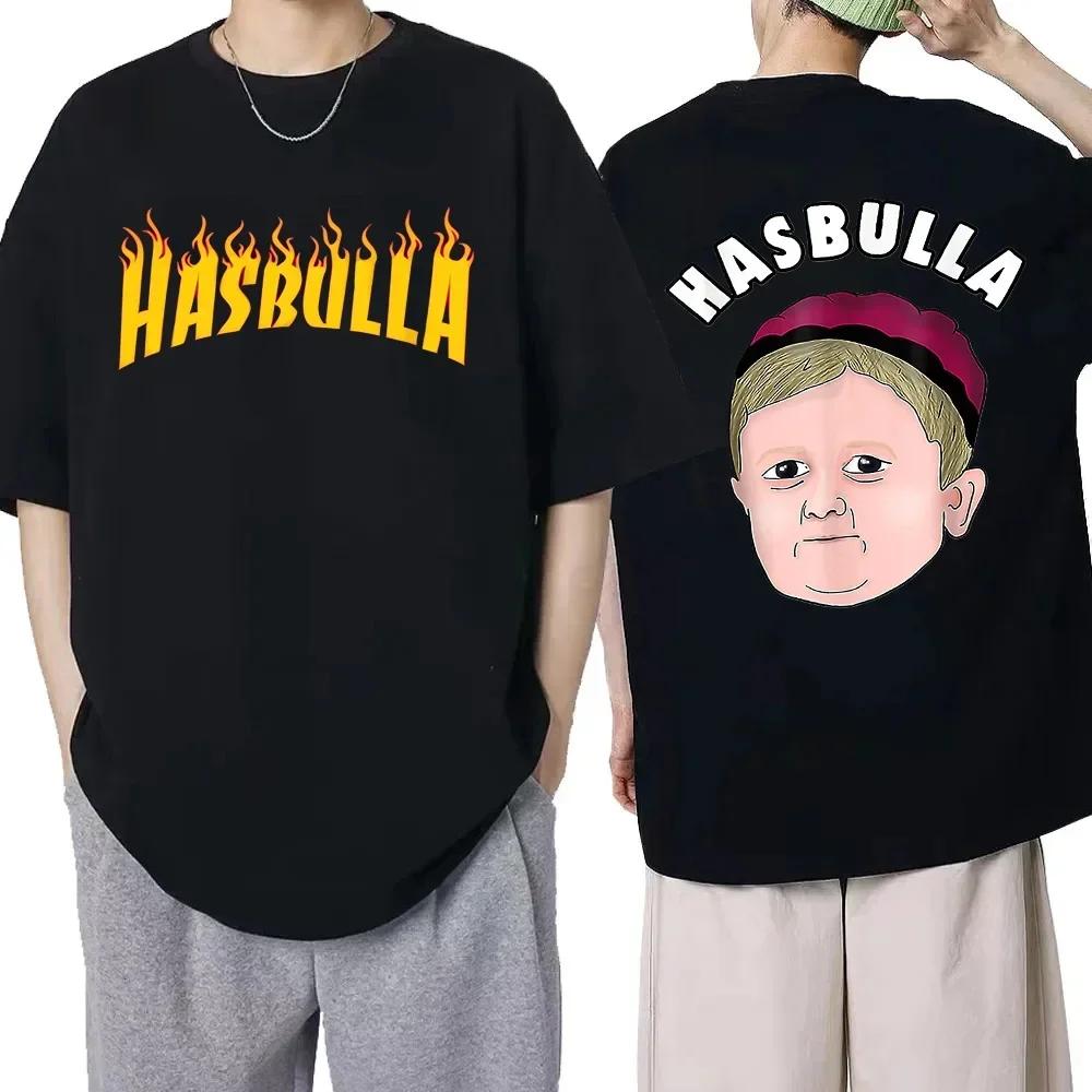 Klasické bavlněné tričko Team Hasbulla pro muže a ženy s motivem bojujícího Hasbully, hiphopové grafické tričko, topy, manga tričko, streetwear